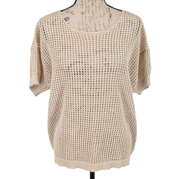 Wishlist Tops - WISHLIST Top Large Cream Cotton Open Crochet  Oversized New With Tags